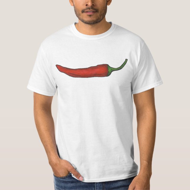 T-shirt Red Chile Pepper Peppers Hot Spicy Tee (Devant)