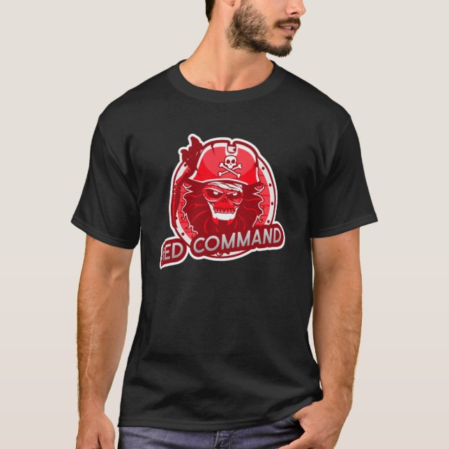 T-shirt Red Command Gamer Jeu vidéo Gaming Game Gear (Devant)