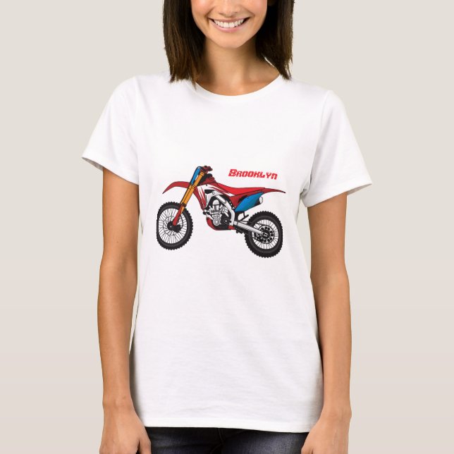 T-shirt Red dirt bike motorcycle (Devant)