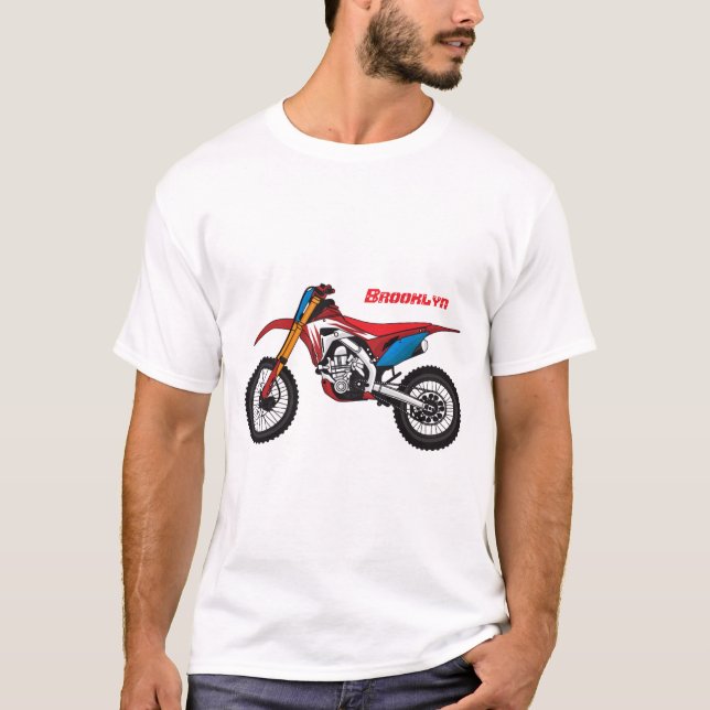 T-shirt Red dirt bike motorcycle (Devant)