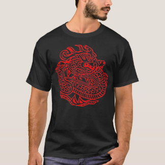 T-shirt Red Dragon, Chinese dragon stamp,simple dragon gra