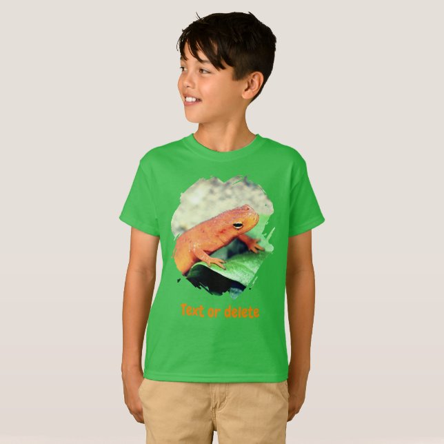 T-shirt Red Eft Salamander Personalized Nature  (Devant entier)