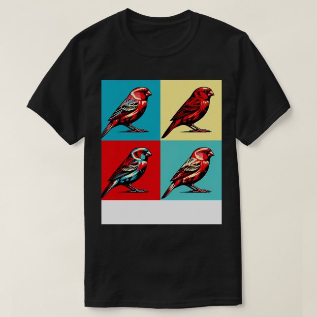 T-shirt Red Factor Canary Art Cool Birds (Design devant)