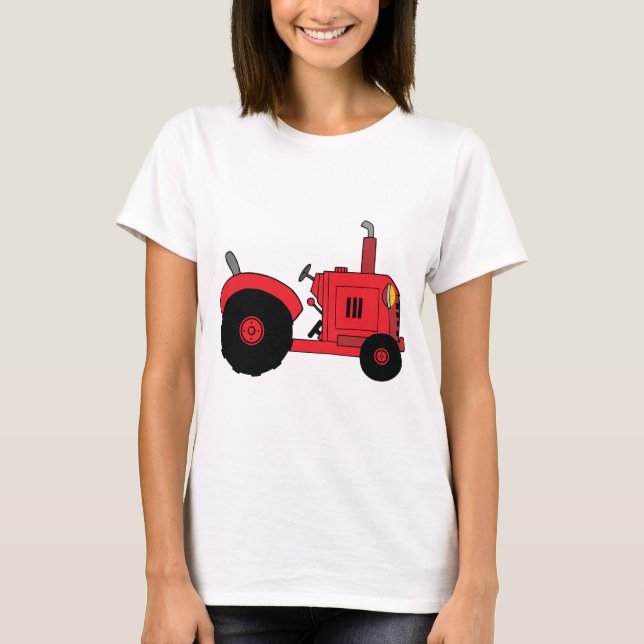 T-shirt Red Farm Tractor Vehicle (Devant)