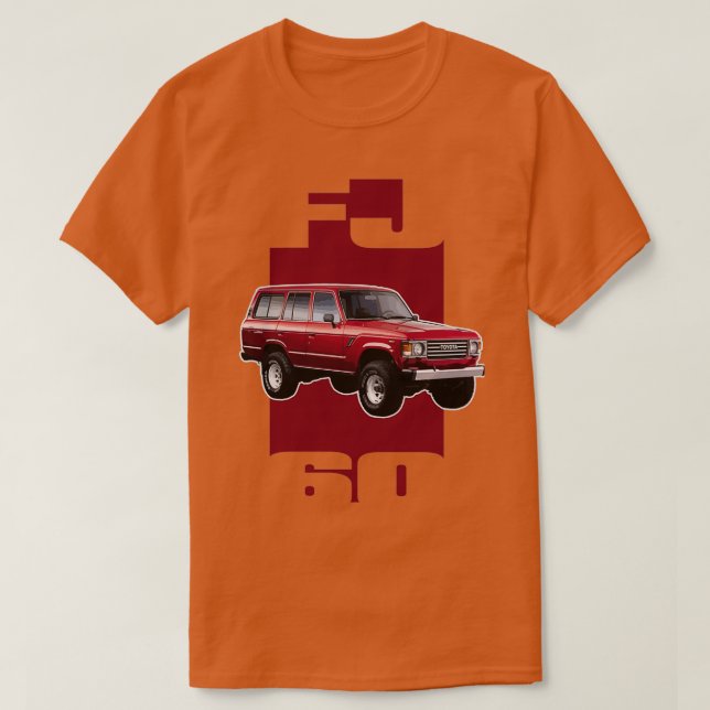 T-SHIRT RED FJ60 LANDCRUISER (Design devant)