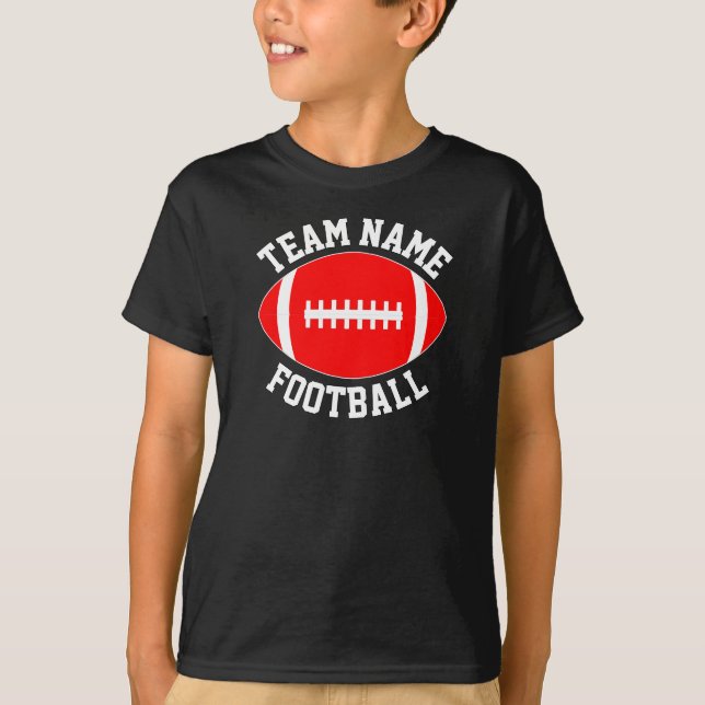 T-shirt Red Football Team Nom, joueur et nombre Sports (Devant)