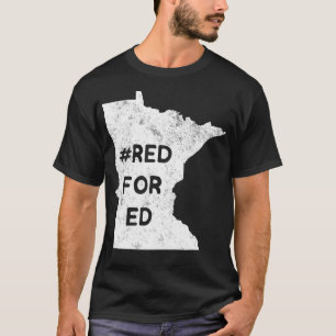 T-shirt Red For Ed Minnesota Enseignant Éducation Publique