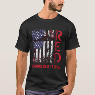 T-shirt Red Friday Support Nos Troupes Armée Militaire Us