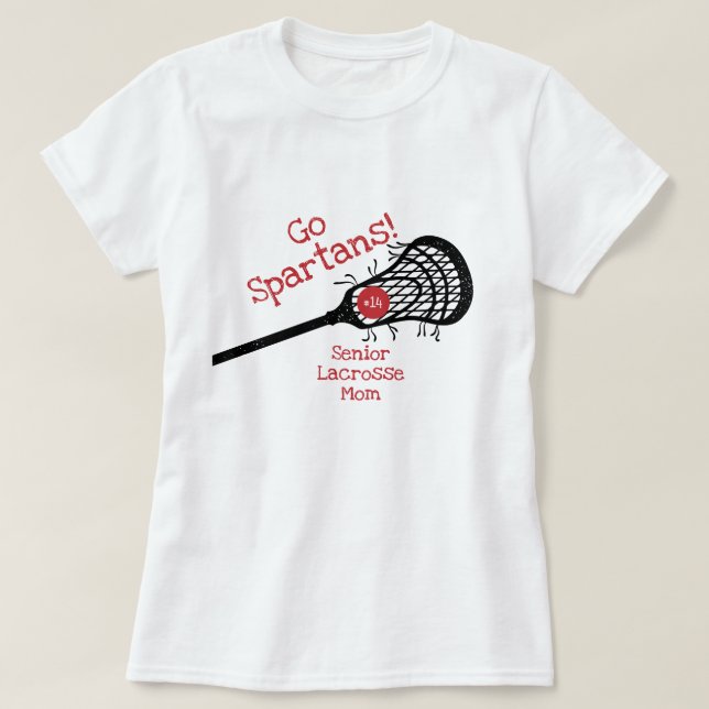 T-shirt Red Go Team Lacrosse Maman (Design devant)