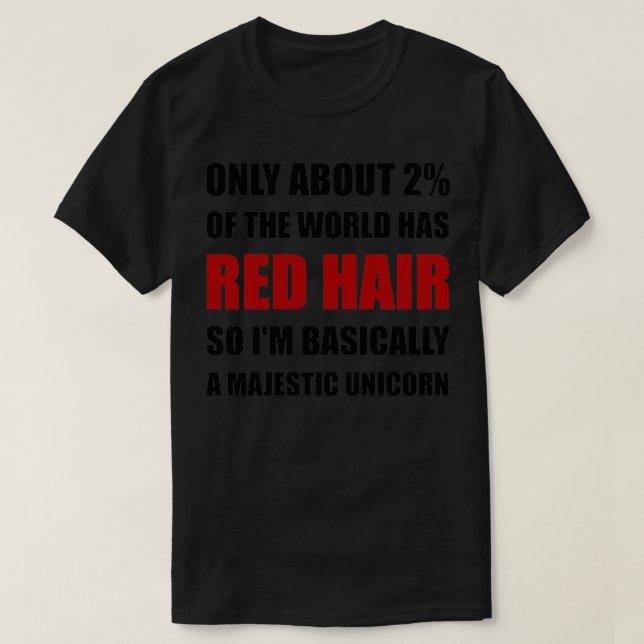 T-shirt Red Hair Majestic Unicorn 3 (Design devant)