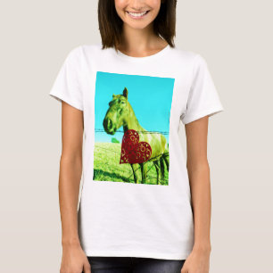 T-shirt Red Heart and Horse