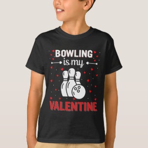 T-shirt Red Heart Cupid Love Graphic Bowling Est Mon Valen