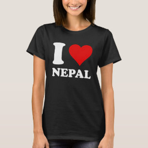 T-shirt Red Heart I Love Nepal