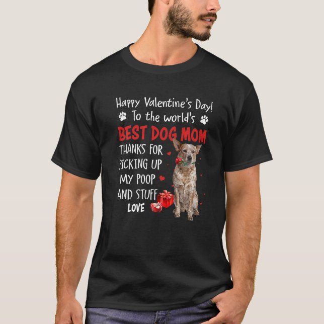 T-shirt Red Heeler Meilleur Chien Maman Valentines Jour Ch (Devant)