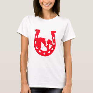 T-shirt Red Horseshoe Girl and Horse