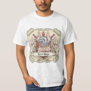 T-shirt Red Knight Family Crest Nom