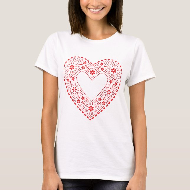 T-shirt Red Lace Heart (Devant)