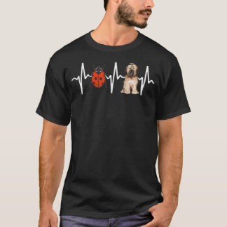 T-shirt Red Ladybug Tibétain Terrier Heartbeat Chien
