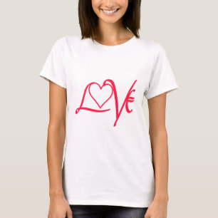 T-shirt Red love word