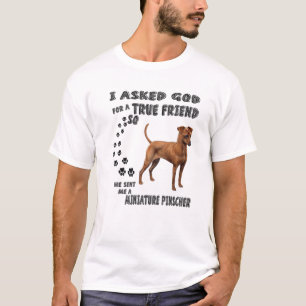 T-shirt Red Miniature Pinscher Citation Maman Papa Art, Mi