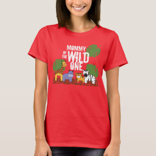 T-shirt Red Mommy of the WILD ONE Safari 1er anniversaire