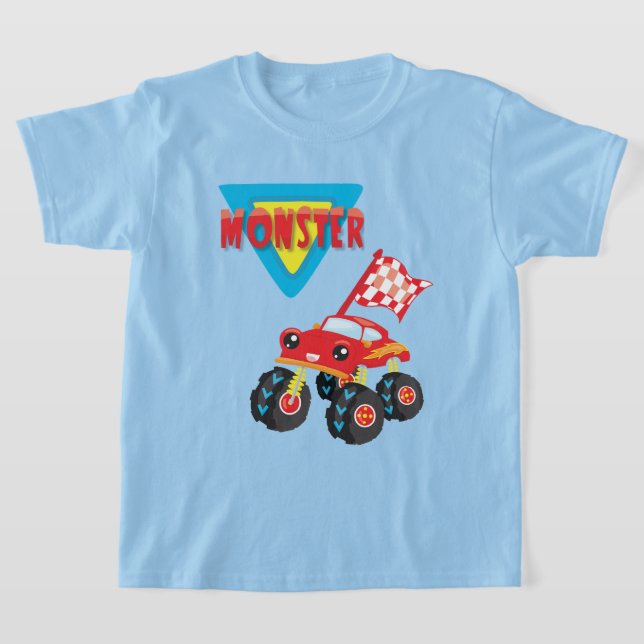 T-shirt Red Monster Truck Kids (Poser)