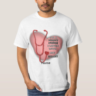 T-shirt Red Night Nurse Heart
