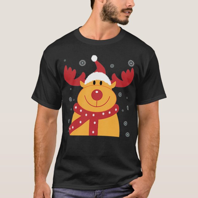 T-shirt Red Nose Rudolph Reindeer (Devant)