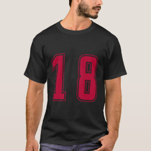 T-shirt Red Number 18 Team Junior Sports Numéroté Uniforme