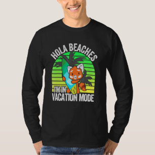T-shirt Red Panda Beach Vacances Mode Surf board Summer Ho