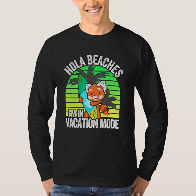 T-shirt Red Panda Beach Vacances Mode Surf board Summer Ho (Devant)