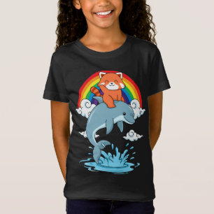 T-Shirt Red Panda Cadeaux Enfants Kawaii Red Panda Dolphin