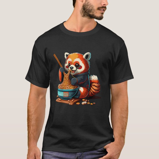T-shirt Red Panda Eat Ra Otaku Japanese (Devant)