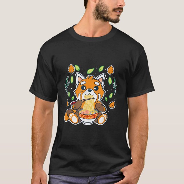 T-shirt Red Panda Eating Ra Noodles Red Panda (Devant)