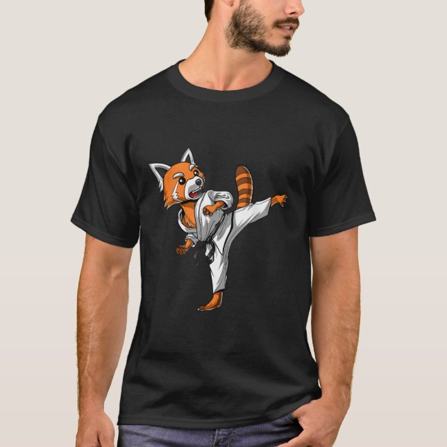 T-shirt Red Panda Karate Ninja Mial Kickboxing Taekwondo (Devant)