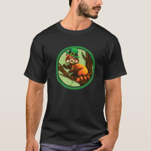 T-shirt Red Panda Leprechaun Jour de la Saint Patrick Garç