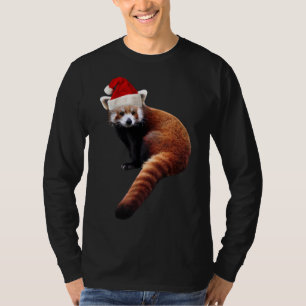 T-shirt Red Panda Père Noël mignonne Casquette de Noël pou