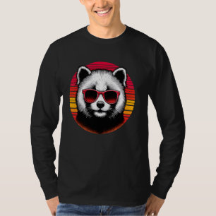 T-shirt Red Panda Retro Vintage Sunset Animal Lunettes de