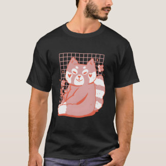 T-shirt Red Panda With Colourful Flowers For Child