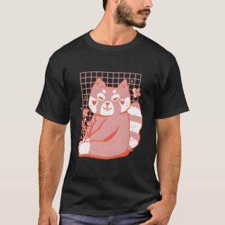 T-shirt Red Panda With Colourful Flowers For Child