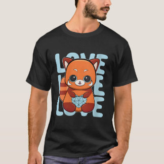 T-shirt Red Panda With Holding Fathers Day