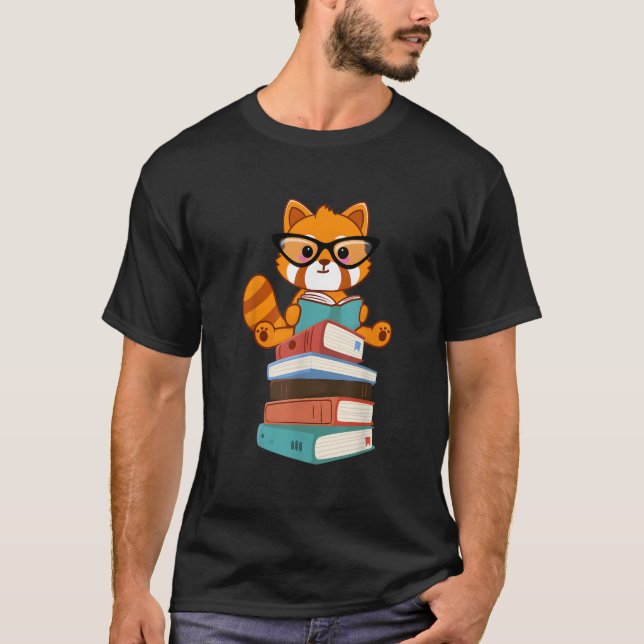 T-shirt Red Pandas Book Bookworm Red Panda Reader (Devant)