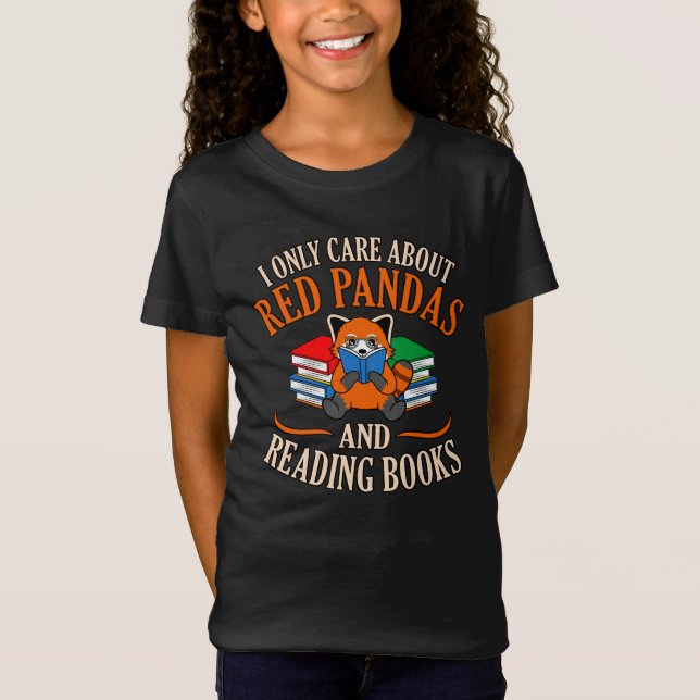 T-Shirt Red Pandas Lecture Livres Jote Animaux de compagni (Devant)