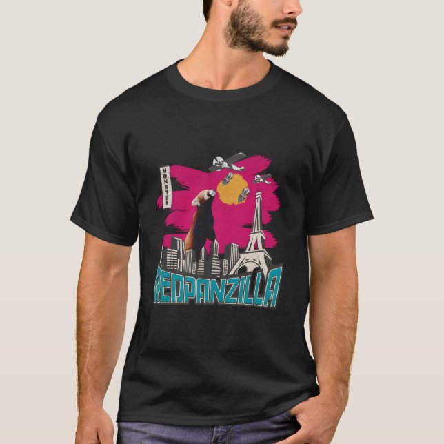 T-shirt Red Pandazilla Red Panda Bear Red Panzilla Japan C (Devant)