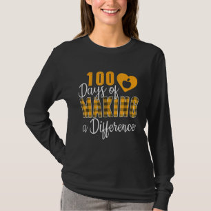 T-shirt Red Plaid 100 jours de faire la différence 100e jo