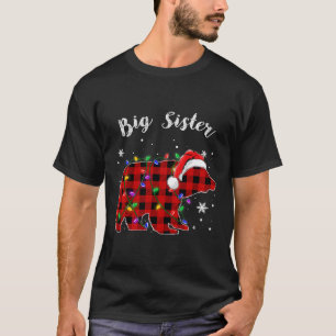 T-shirt Red Plaid Big Sister Bear Buffalo Family Pajama Ch