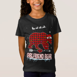 T-Shirt Red Plaid Buffalo Girfriend Oear Pajama de Noël