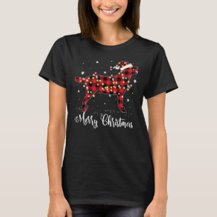 T-shirt Red Plaid Buffalo Labrador Retriever Joyeux Noël