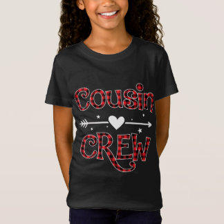 T-Shirt Red Plaid Cousin Crew drôle Famille correspondant 