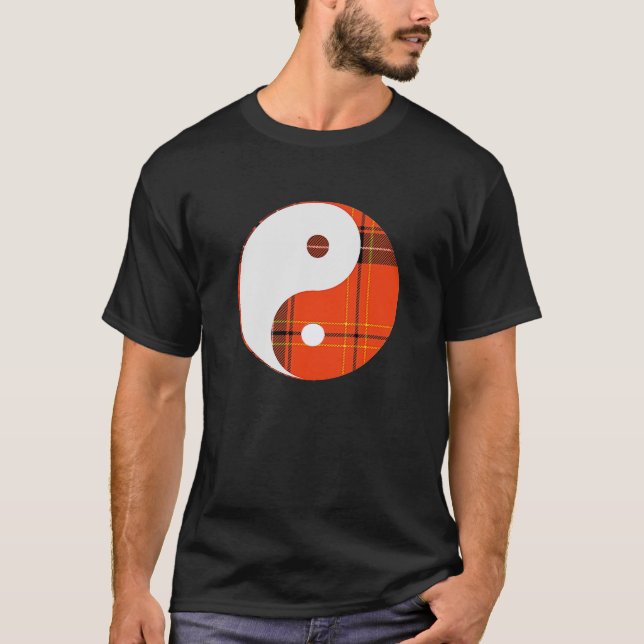 T-shirt Red Plaid et White Yin Yang (Devant)